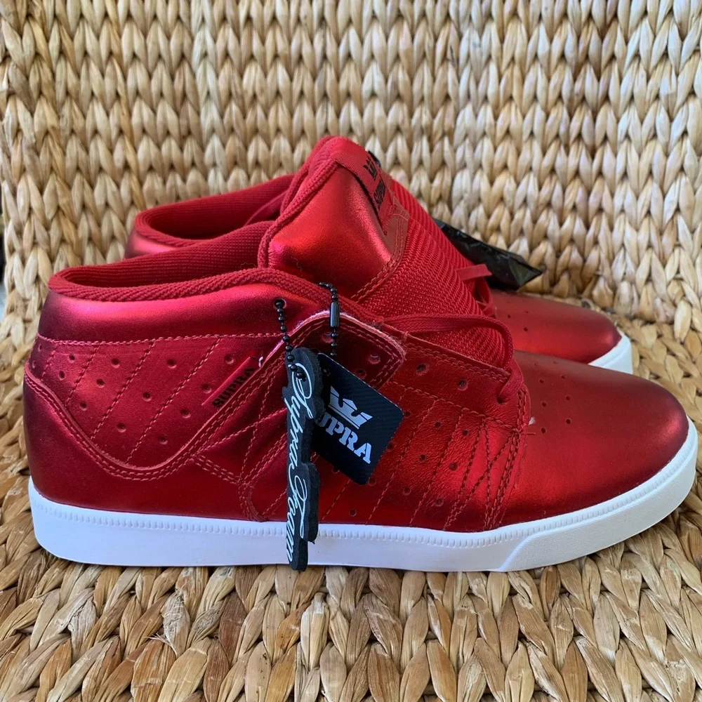 NIB Supra Deadstock Metallic Leather Sneakers 8